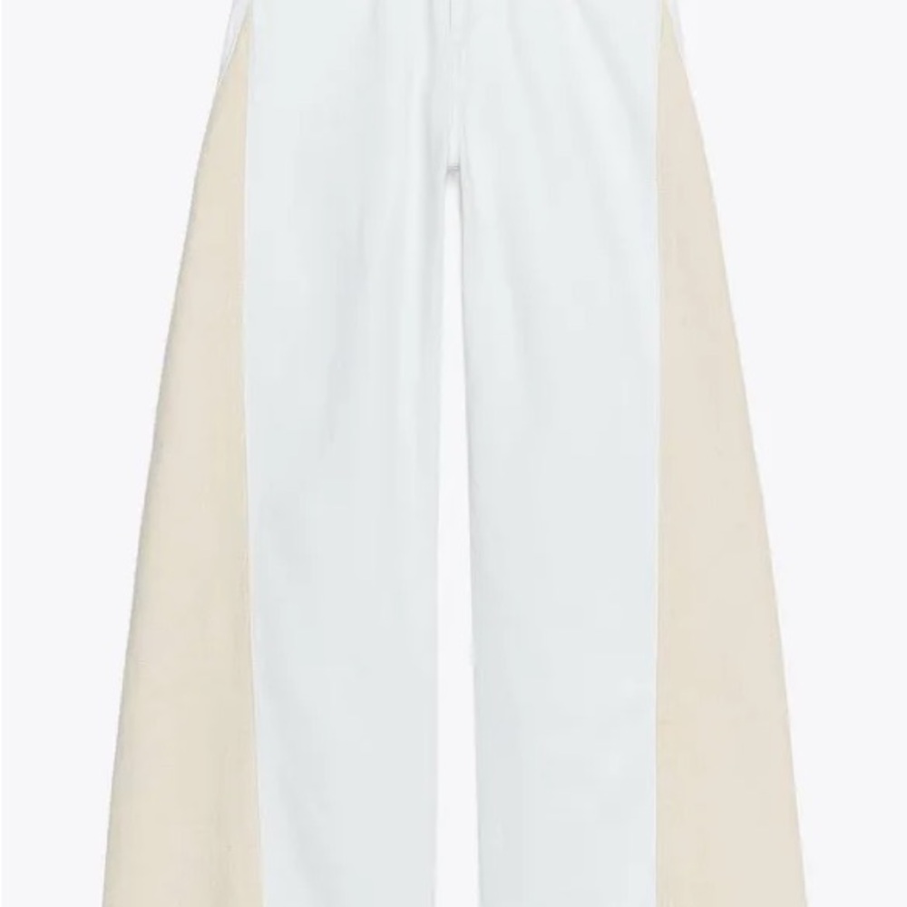 Elegant Two-Tone Wide-Leg Pants